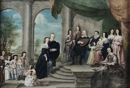 Portrait de famille, aquarelle (1638, coll. priv.).