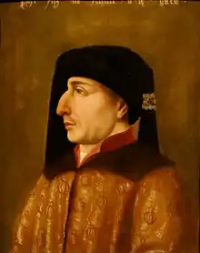 Philippe le Hardi, duc de Bourgogne, oncle de Charles VI. Portrait, Hofburg, Vienne.