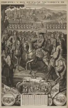 Philippes V. Roy d'Espagne victorieux de ses ennemis en 1706