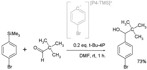 Utilisation du t-Bu-P4 comme nucléophile.