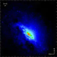 Image dans le domaine de l'infrarouge ayant pour but l'étude du trou noir supermassif au centre de NGC 4945 (ESO).