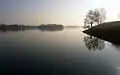 Vue du lac, le matin.