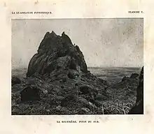 Photographie du piton du Sud de la Soufrière, au début du XXe siècle