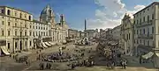 La Piazza Navona a conservé la forme du stade antique.