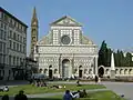 La façade de l'église du couvent de Santa Maria Novella