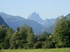 Pic du midi d'Ossau vu de Bescat