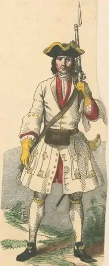 Soldat du régiment de Picardie en 1710