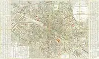 Plan de Paris. La ville est divisée en 12 arrondissements et 48 quartiers (1814).