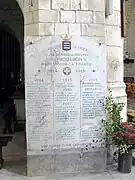 Plaque en l'honneur des soldats Morts pour la France.