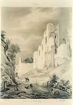 Le château de Picquigny, par Louis Duthoit (1807-1874).