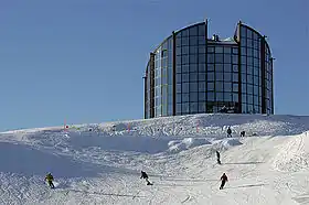 Vue aérienne de la station.