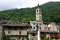 Le centre de Piedicavallo avec l'église