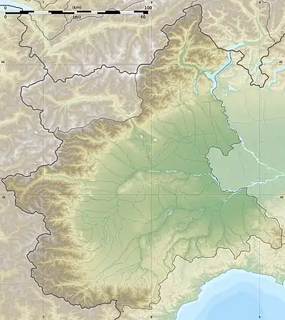 Voir sur la carte topographique du Piémont