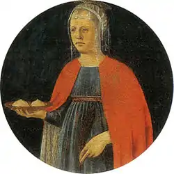 Sainte Agathe portant ses seins.
