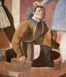 Judah est extirpé du puits après une semaine de jeûne, (La Torture du Juif) Piero della Francesca, XVe
