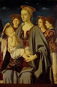 Vierge à l'Enfant et trois anges