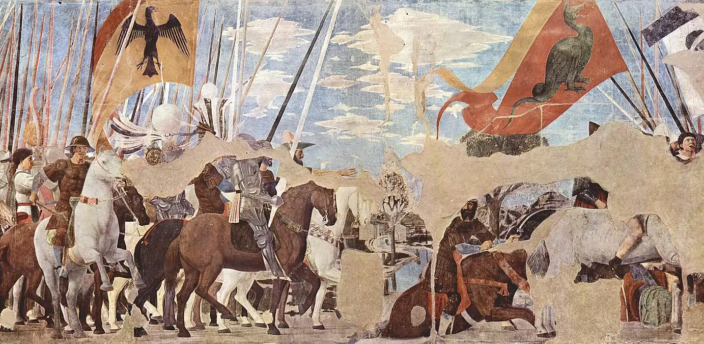 Piero della Francesca, Victoire de Constantin sur Maxence, La Légende de la Vraie Croix, Arezzo