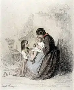 Intérieur avec une femme apprenant à l'enfant à prier, (1862), Baltimore, Walters Art Museum.