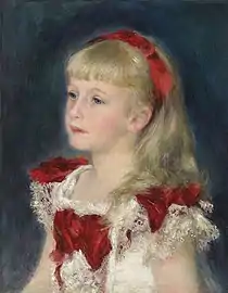 Mademoiselle Grimprel au ruban rouge (1880), par Pierre-Auguste Renoir.