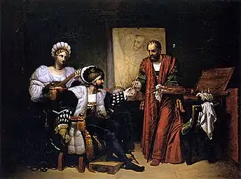 Charles Quint ramassant le pinceau de Titien (1808), musée des Beaux-Arts de Bordeaux.