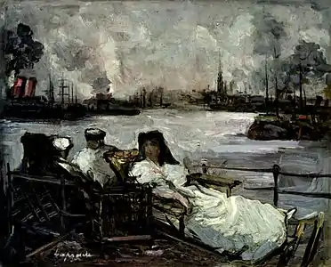 Pierre Laprade, Lantelme sur son yacht (vers 1910).