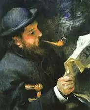 Claude Monet lisant par Auguste Renoir, 1872.