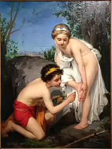 Une jeune fille piquée par un reptile et secourue par son frère (1866), musée des Beaux-Arts d'Orléans.