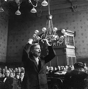 Pierre Laval durant son procès en octobre 1945.