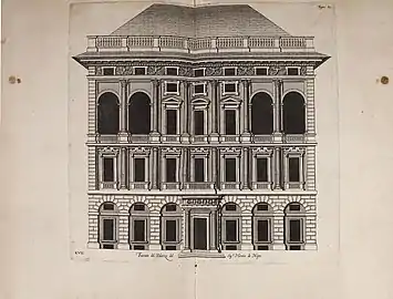 Gravure des Palais de Gênes par PPRubens, 1622