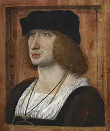 Pierre Sala, humaniste lyonnais, tiré du 'Petit Livre d'amour' (1500-1505).