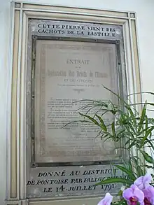 Pierre de la Bastille (conservée à la mairie de Pontoise).