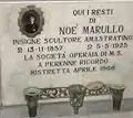 Pierre tombale de Noè Marullo, posée en 1966 par la Société Ouvrière (Società Operaia) de Mistretta