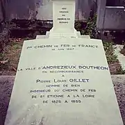 Pierre tombale de l'ingénieur Gillet (Andrézieux).