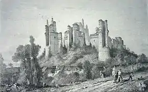 Vue des ruines du château (vers 1860).