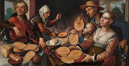 La Cuisson des crêpes dans la boulangerie.