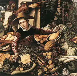 La vendeuse de légumes, tableau de Pieter Aertsen, 1567.