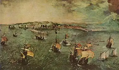 Peter Brueghel, Bataille navale dans le golfe de Naples (vers 1558), Rome, Galerie Doria-Pamphilj.