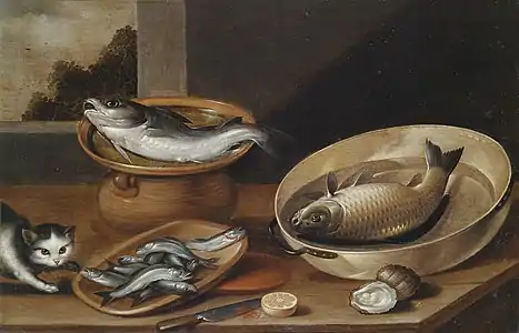 Nature morte aux poissons et au chatCollection privée