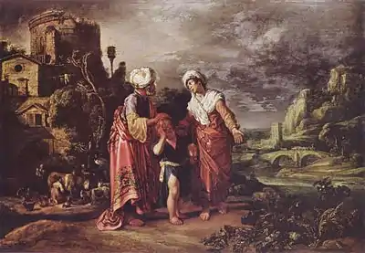 Abraham chasse Agar et Ismaël par Pieter Lastman (1612)