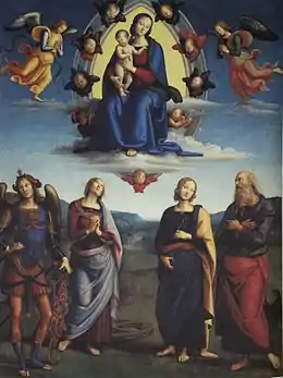 Le Pérugin, La Vierge en gloire et saints, 1500.