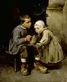 Garçon nourrissant sa petite sœur (1883).