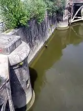 Piles de l'ancien pont (rive droite).