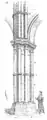 Pilier composé gothique, formé d'une colonne et de colonnettes engagées, cathédrale de Laon.