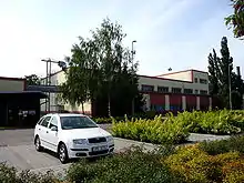 Vue d’un bâtiment de la brasserie.