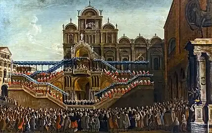 Le Pape Pie VI bénissant le peuplesur le Campo SS Giovanni e Paolo, 1782par Gabriele BellaiPinacoteca Querini Stampalia, Venise