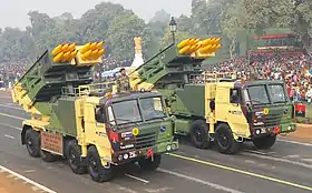 Des Pinaka de l’armée de terre indienne en 2011.