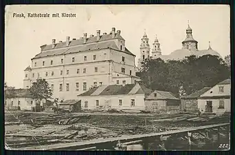 « Pinsk, cathédrale avec le monastère », carte postale allemande de 1916