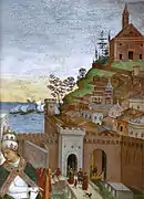 Détail de la Vue d’Ancône de Pinturicchio