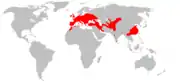 Aire de répartition de la Pipistrelle commune