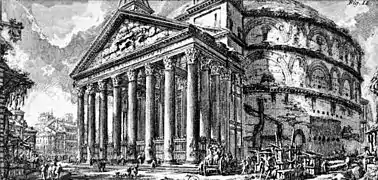 Le Panthéon sur une gravure de Piranèse.